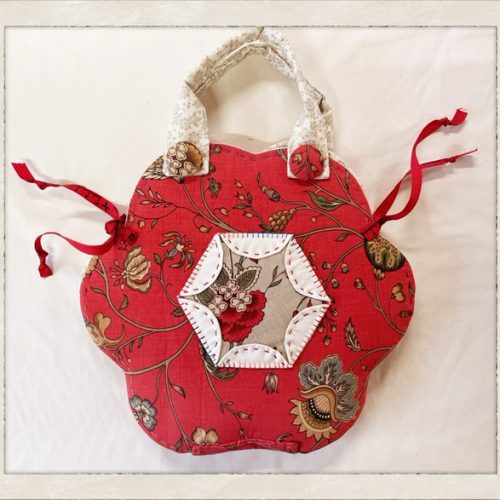 Hexie flower template bag holder pattern