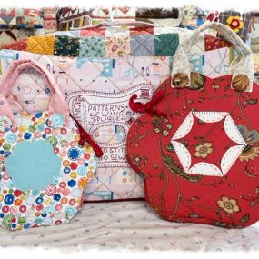 Hexie flower template bag holder pattern