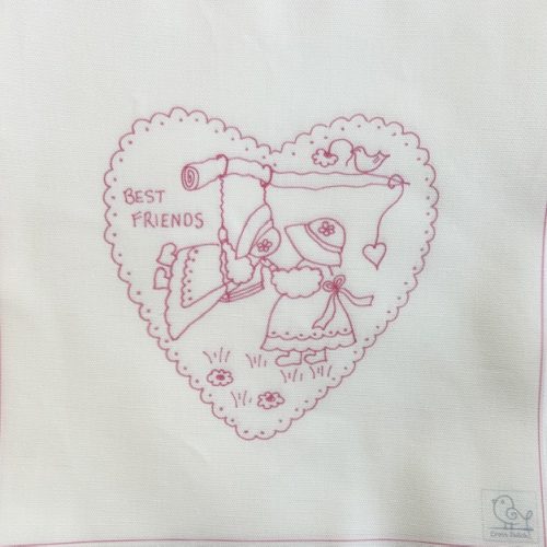 Best friends stitchery heart panel