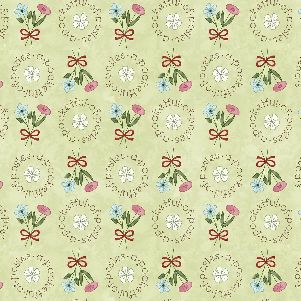 Pocketful of Posies fabric- blue stripe - Image 5